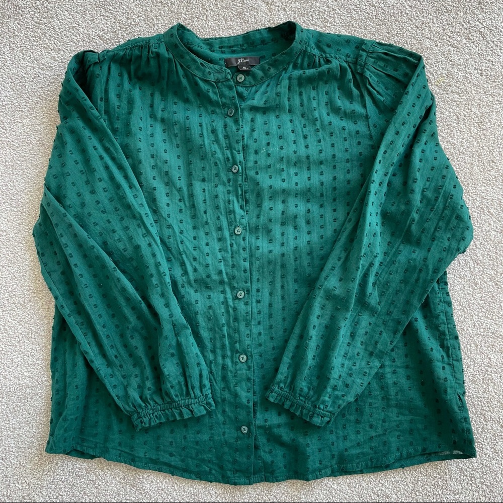 J. Crew Clip Dot Blouse